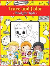 Trace and Color Book for Kids: Activity Book for Children, 20 Unique Designs, Perfect for Kids Ages 4-8. Easy, Large picture for drawing with dot instructions. Great Gift for Boys and Girls.