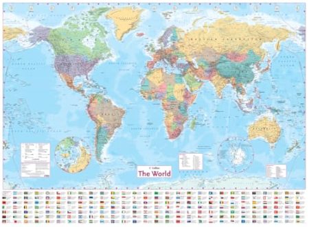 Collins World Wall Paper Map