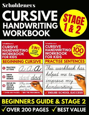 Cursive Handwriting Workbook: 2-in-1 Book Set For Kids (Cursive for Beginners / Cursive Writing Practice Book)
