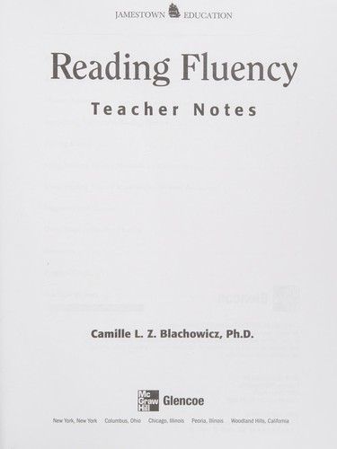 Reading Fluency: Teacher Notes