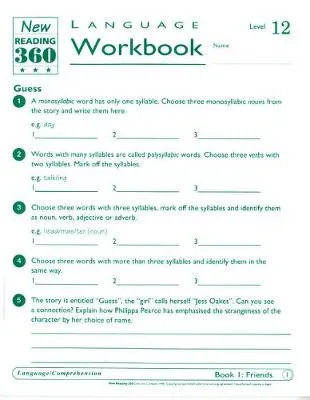 Reading 360 Language Resource Workbook 12 pack of 8