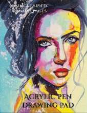 Acrylic Pen Drawing Pad: This acrylic pen drawing pad has 50 large blank pages (8.5 by 11) (black ink backed to stop bleed through paper) for drawing, sketching, doodling, and developing drawing skills. This book is also suitable for pencils, pens, and fe
