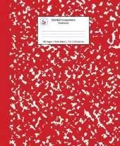 Marbled Composition Notebook: Red Marble Wide Ruled Paper Subject Book
