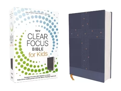 NIrV, Clear Focus Bible for Kids (Help Kids with ADHD or Dyslexia Read with Confidence), Leathersoft, Blue: Read more of the Bible with better focus using the Bionic Reading Method