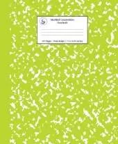 Marbled Composition Notebook: Green Marble Wide Ruled Paper Subject Book