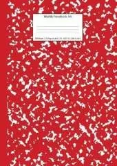 Marble Notebook A4: Red Marble College Ruled Journal