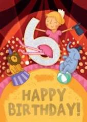 Circus (Age 6) - Happy Birthday Card-Book: 6 Card-Book Pack