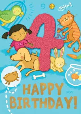 Pets (Age 4) - Happy Birthday Card-Book: 6 Card-Book Pack