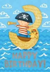 Pirates (Age 3) - Happy Birthday Card-Book: 6 Card-Book Pack