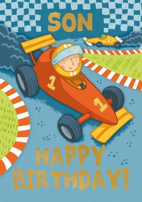 Racing Drive (Son) - Happy Birthday Card-Book: 6 Card-Book Pack