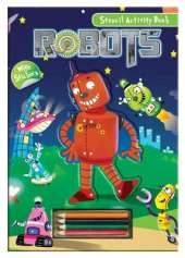 Activity Stencil Books - Robots: Colouring & Activity