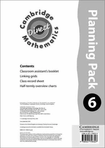 Cambridge Mathematics Direct 6 Planning Pack