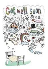 Dreams - Get Well Colouring Card-Book: 6 Card-Book Pack