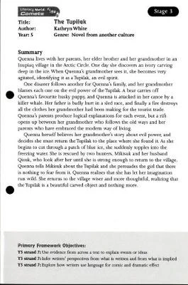 Literacy World Comets Stage 3: The Tupilak Guided Reading Card Framework Edition