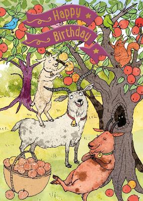 Three Billy Goats Gruff - Happy Birthday Card-Book: 6 Card-Book Pack