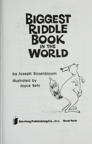 Biggest Riddle Book in the World