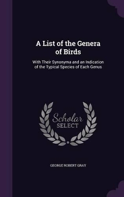 A List of the Genera of Birds: With Their Synonyma and an Indication of the Typical Species of Each Genus