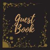 Guest Book - Gold Frame #15 For any occasion Light Green Color Pages 8.5 x 8.5 Inches 82 pages