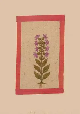 Carnet Blanc, Fleur 2, Miniature Indienne 18e Siecle