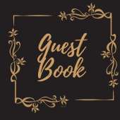 Guest Book - Gold Frame #2 For any occasion Light Green Color Pages 8.5 x 8.5 Inches 82 pages