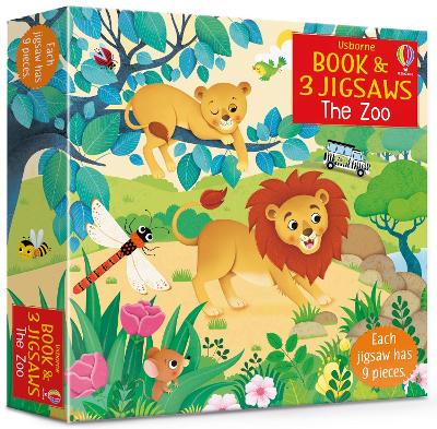Usborne Book and 3 Jigsaws: The Zoo