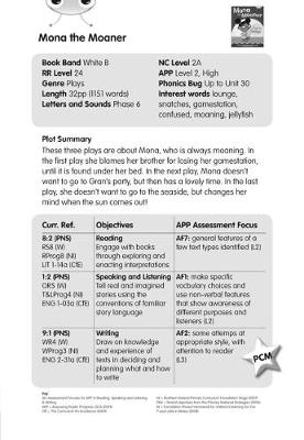 BC White B/2A Mona the Moaner Guided Reading Card