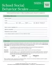 School Social Behavior Scales  Rating Scales