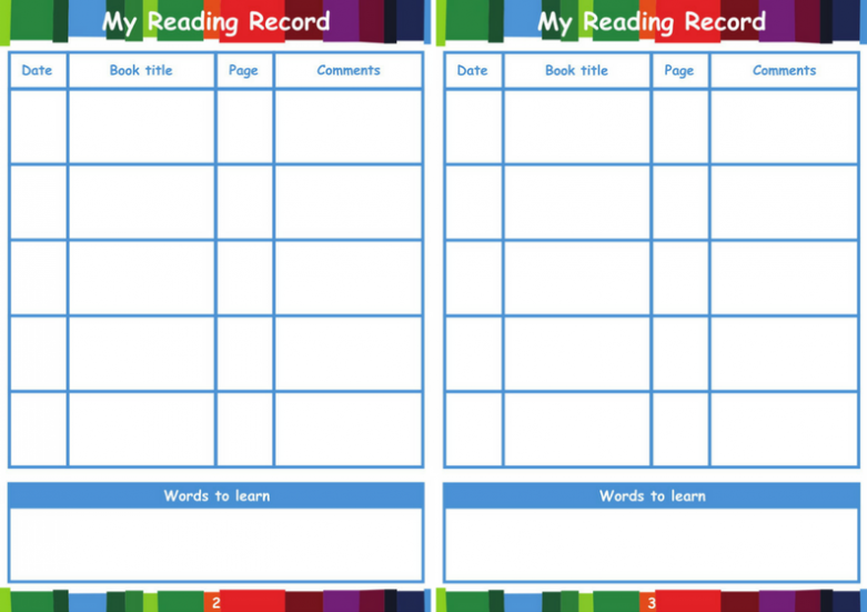 Toppsta Reading Diary Pages